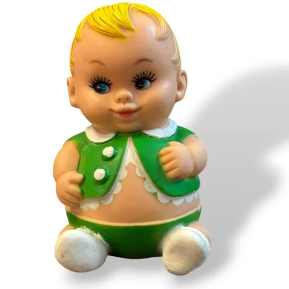 Vintage 1968 Uneeda Doll Company Roly-Poly Baby Doll Plumpees Vinyl Squeak Toy - Picture 1 of 13